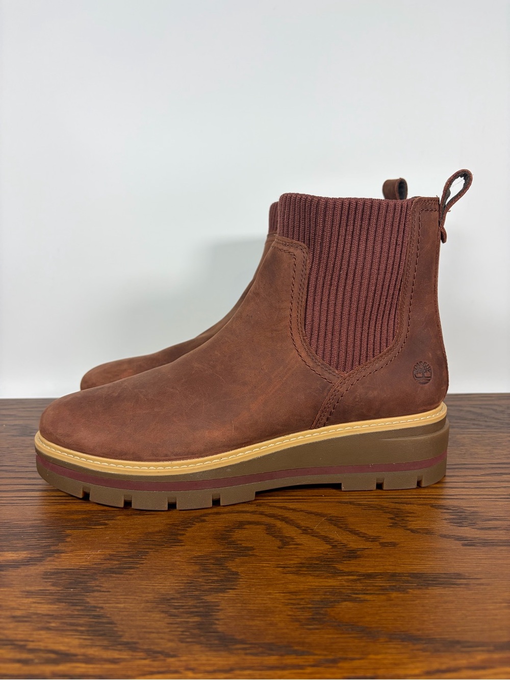 Timberland Cervinia Valley Chelsea Boot Chunky Brown Leather Waterproof Women 11 - Picture 2 of 11